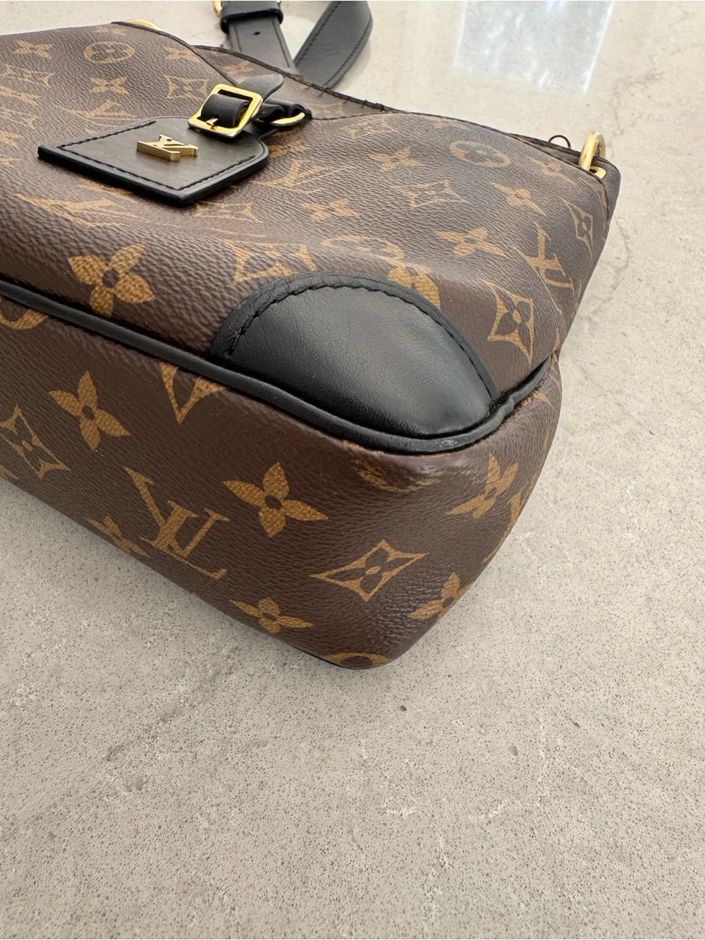 Louis Vuitton Odeon PM Monogram Canvas Shoulder Bag with Black Trim